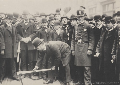 #53 First actual work at Bleecker and Greene Streets, 1900
