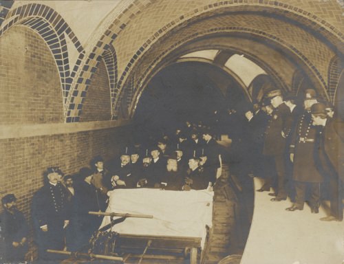 #54 Edward Levick. Mayor McClellan on first subway trip. 1904
