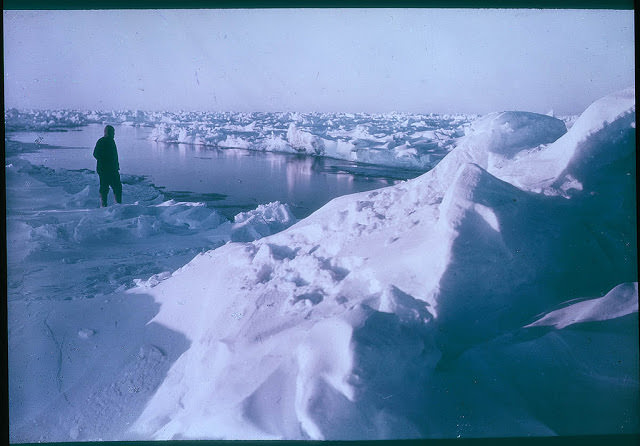 #46 Sir Ernest Shackleton watching a lead forming, 1915