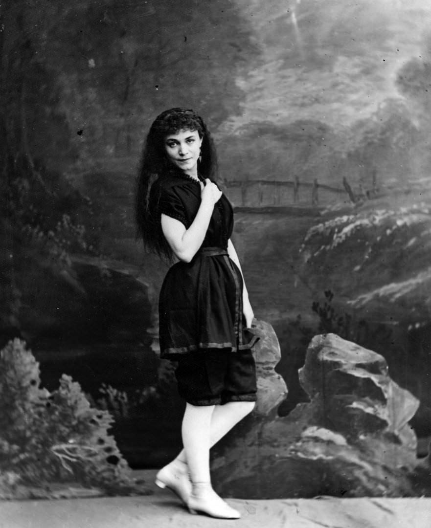 #4 A woman wearing a fashionable bathing costume, 1870