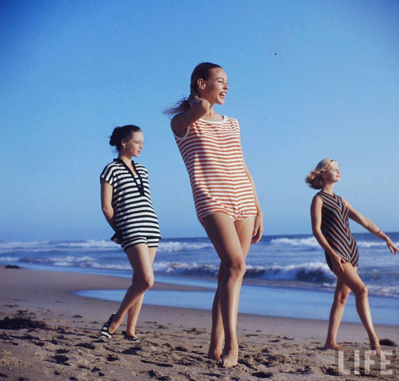 #49 Bikinis, Swimsuits and all other types of beach wears started emerging in 1950s, designers instroduced wide variety of unique styles.