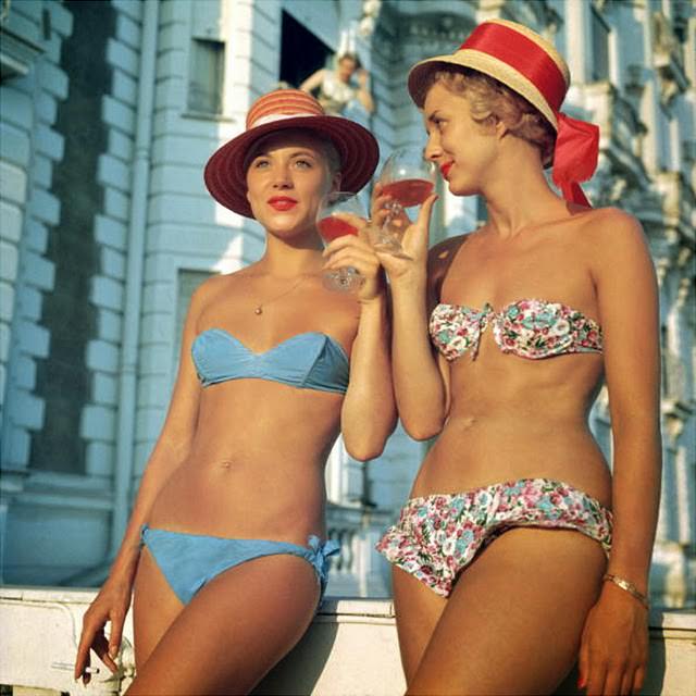 #66 Two women wearing strapless bra, 1958