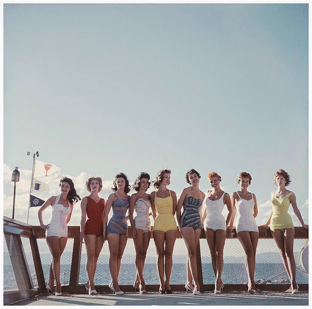 #70 Young women on the Nevada side of Lake Tahoe, 1959