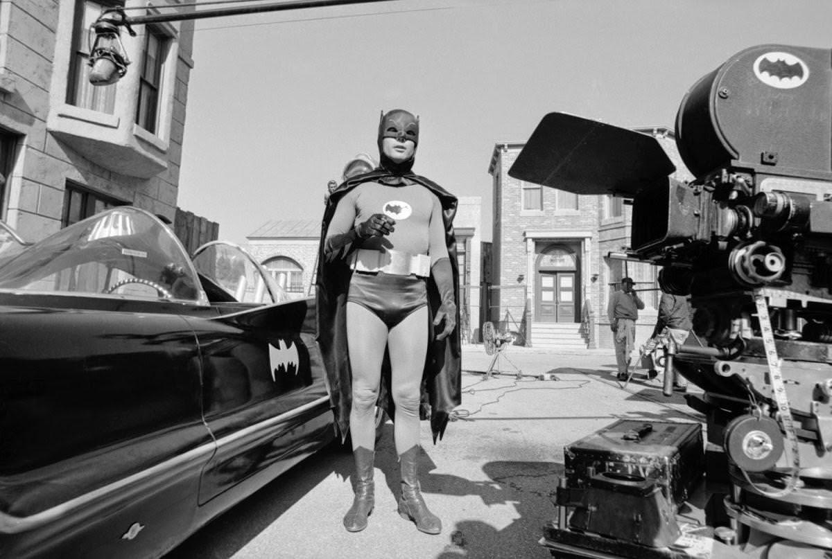 #42 Adam West during the filming of Batman, 1966