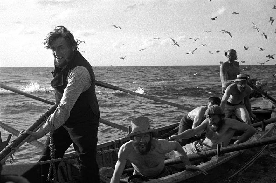 Gregory Peck during the filming of John Huston’s Moby Dick. Canary Islands 1954