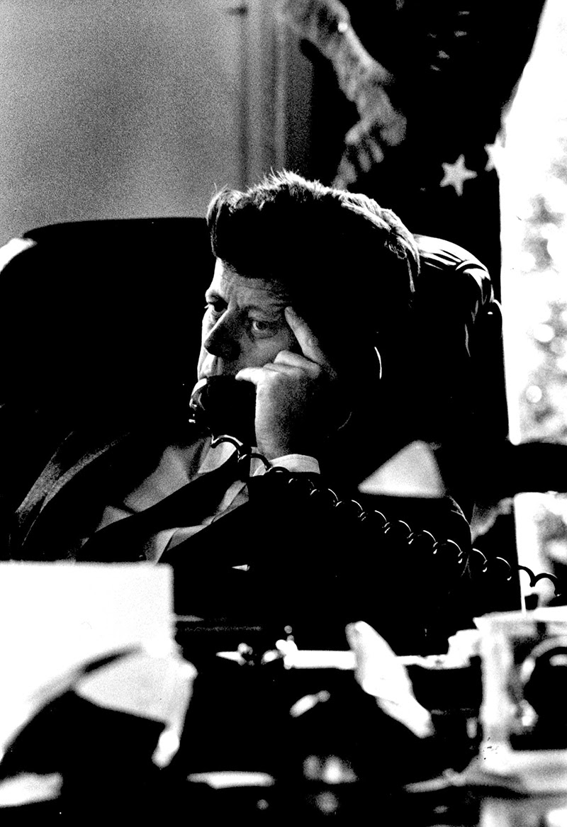 #32 John F. Kennedy on the telephone, 1961