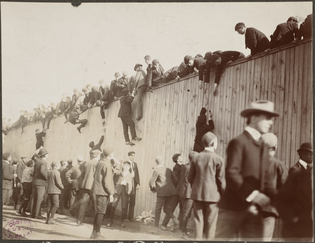 #5 Fans scaling the wall at the Huntington Avenue Grounds, 1903 World Series