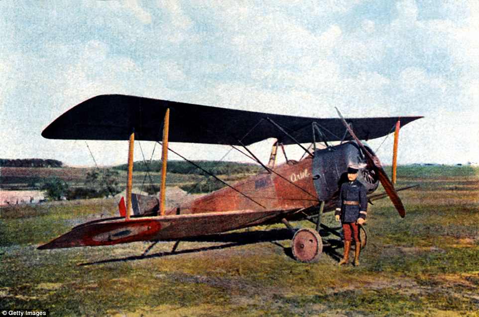 #42 French Captain Robert de Beauchamp stands alongside his British Sopwith fighter in September 1916