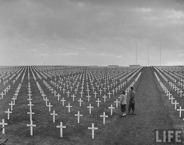#11 Ernest Kreiling looking over a cemetery with his bride.
