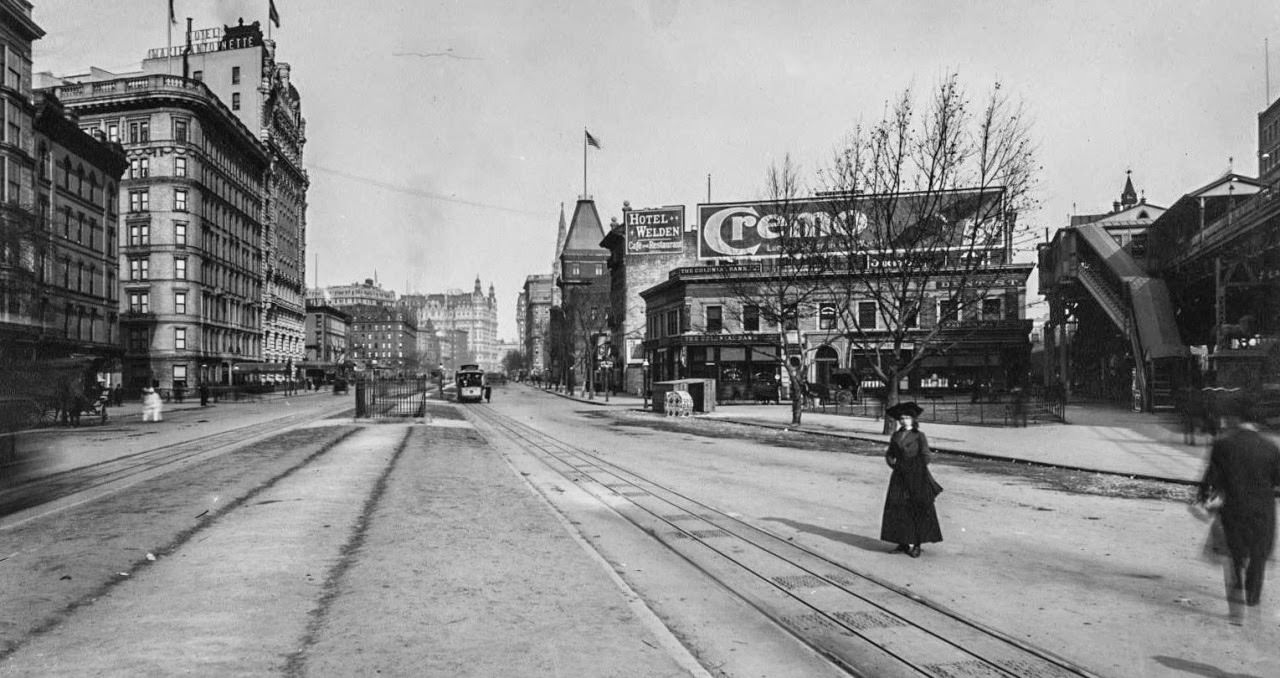 #1 Broadway, Looking North from 66th Street, 1890