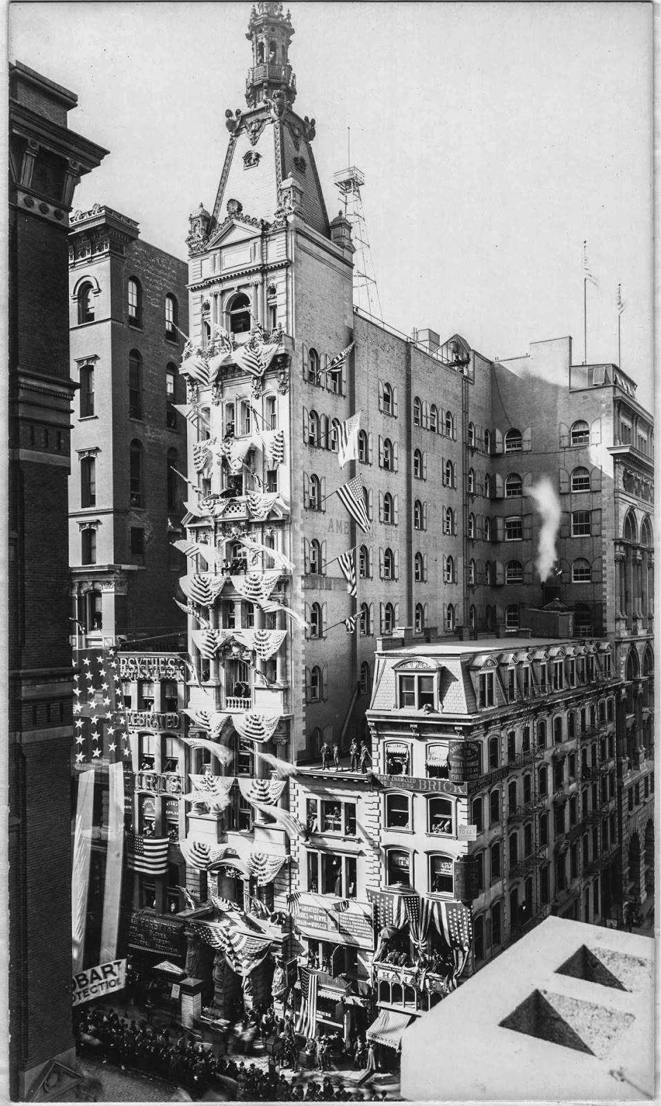 #8 201-207 Broadway, Decorated for a Parade Promoting William McKinley and Garret Hobart for the Presidential Election, 1896.