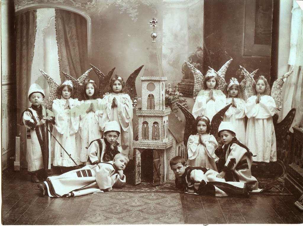 #14 A group of children playing the Nativity play, Hungary, around 1900-1910