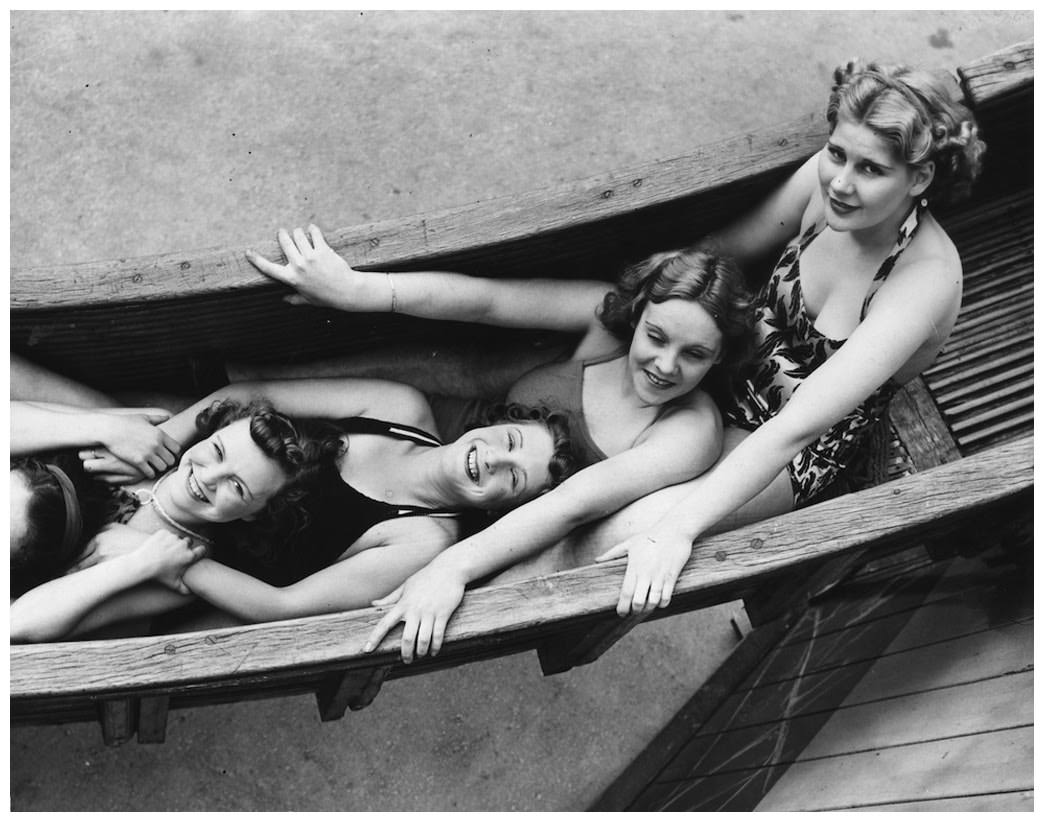 #40 Girls on the helter-skelter ride at Coney Beach Amusement Park in Porthcawl, Wales, 1939
