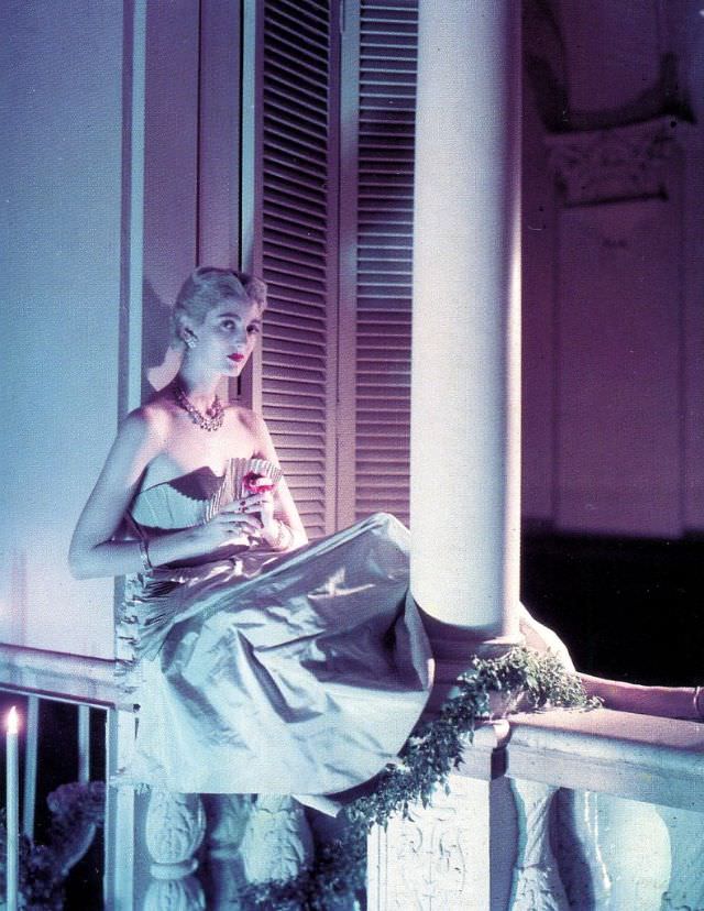 #22 Carmen Dell’ Orefice in gown by Ceil Chapman, 1949.