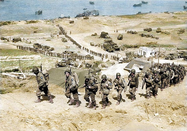 #18 Reinforcements arrive by sea to bolster U.S. troop numbers on the Normandy front.