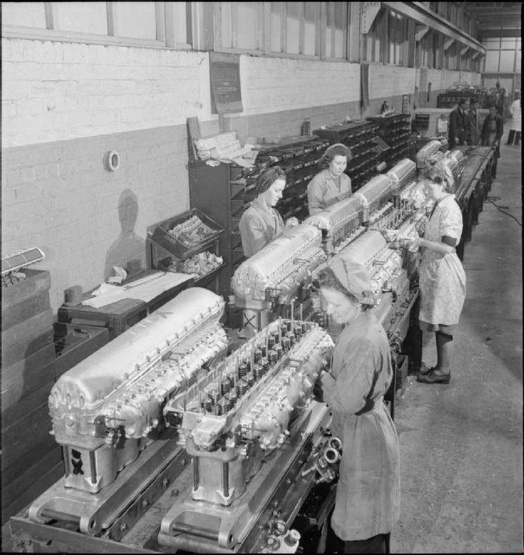 #14 A Merlin is made: the production of Merlin engines at a Rolls Royce factory, 1942.