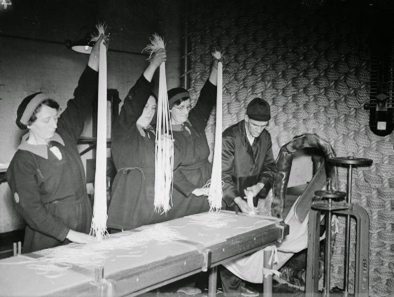 #27 Cordite production at a Royal Naval armaments factory at Holton Heath, 1945.