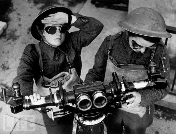 #37 Looking out for enemy aircraft in England.