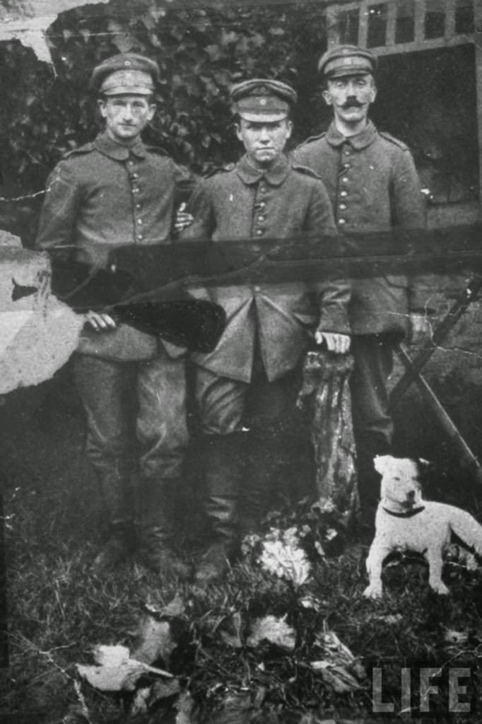 #26 Volunteer Hitler (right) as part of the 2nd Bavarian Infantry Regiment of Bavarian Army during the World War I, 1916