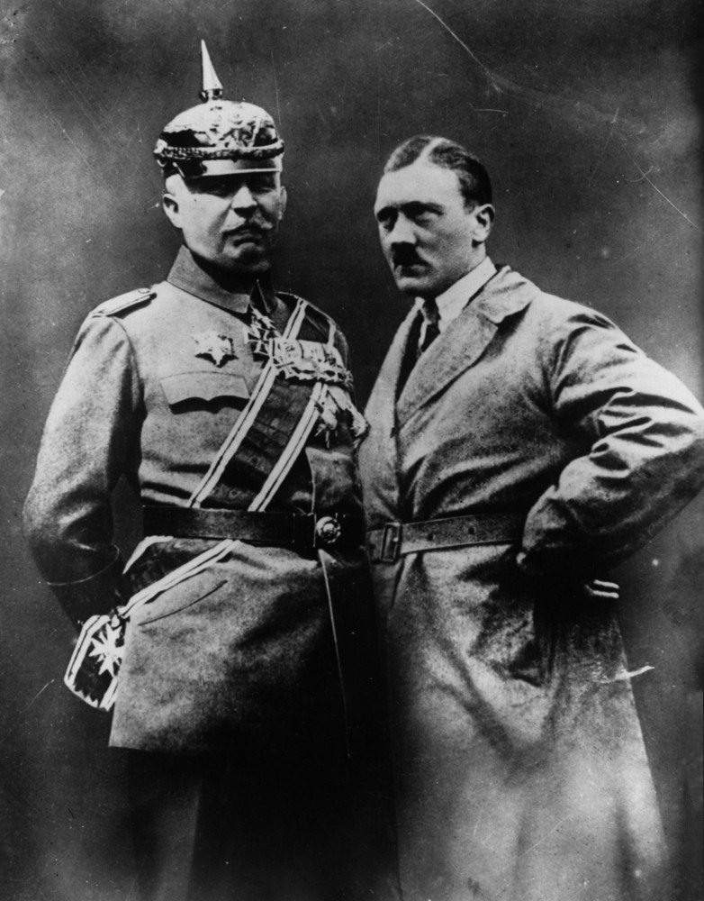 #46 A montage showing Adolf Hitler and General Erich Ludendorff leaders of the Putsch in Munich, at the begining of Hitler’s rise to power, 1925