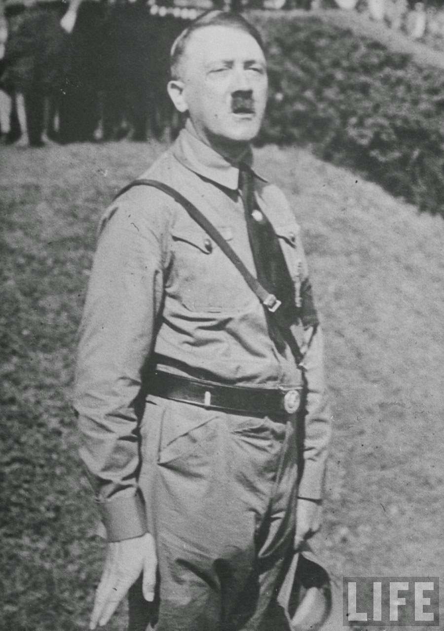 #7 Hitler in brown Nazi uniform during the outdoor speech in Austria, 1938