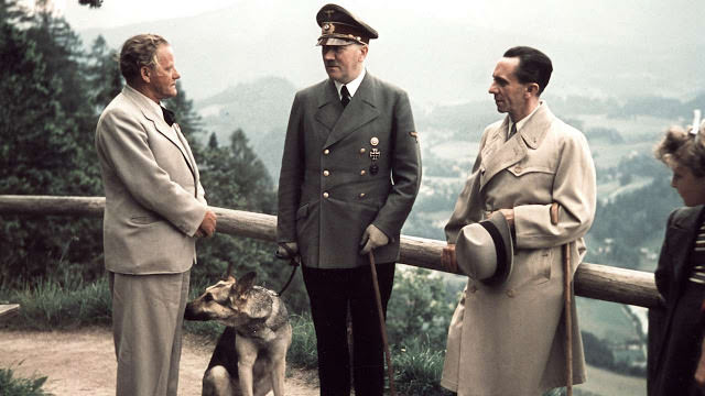 #37 Adolf Hitler with his favorite Altatian Blondie at his mountain retreat