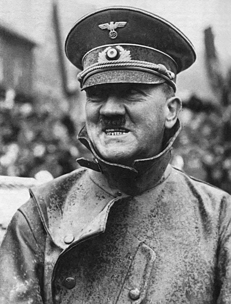 #70 Hitler during a visit in occupied Graslitz, 1938