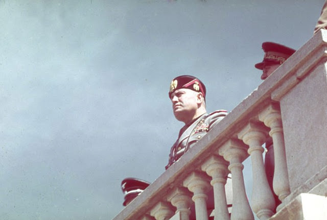 #39 Benito Mussolini during Adolf Hitler’s 1938 state visit to Italy