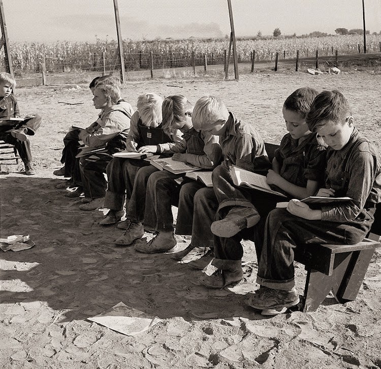 #51 Eight boys at Lincoln Bench School Near Ontario, Malheur County, Oregon