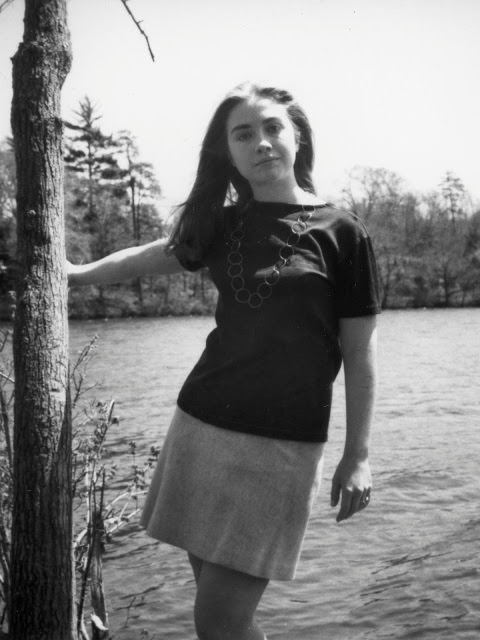 #12 Hillary at Lake Waban on the Wellesley College Campus, 1969