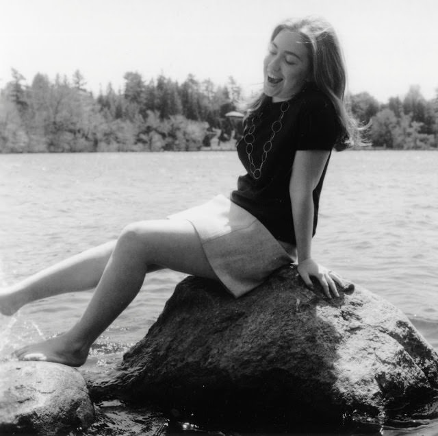 #13 Hillary at Lake Waban on the Wellesley College Campus, 1969