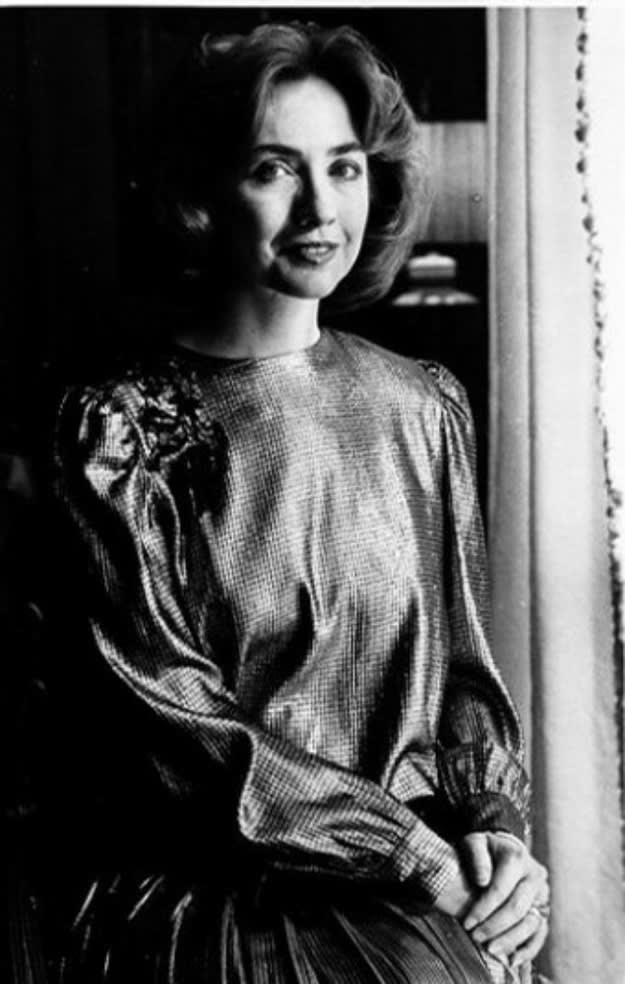 #35 Hillary in her gown for the inaugural ball, 1985