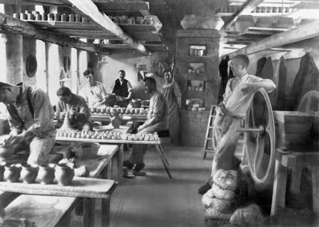 Max Krehan’s Ceramics Workshop at the Weimar Bauhaus, 1924.