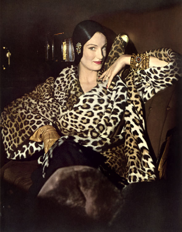 #17 Wenda Parkinson in a leopard-print coat, 1949
