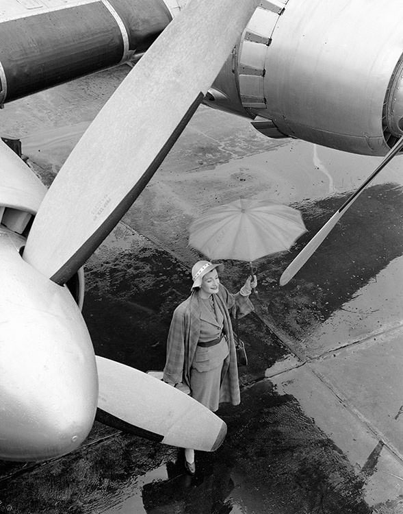 #58 Wenda Parkinson at London Airport, 1951