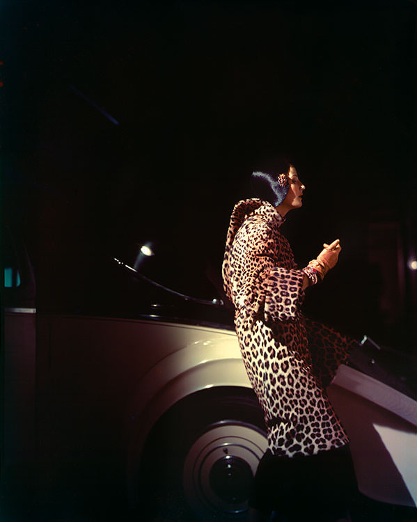 #2 Wenda Parkinson in a leopard-print coat, 1949