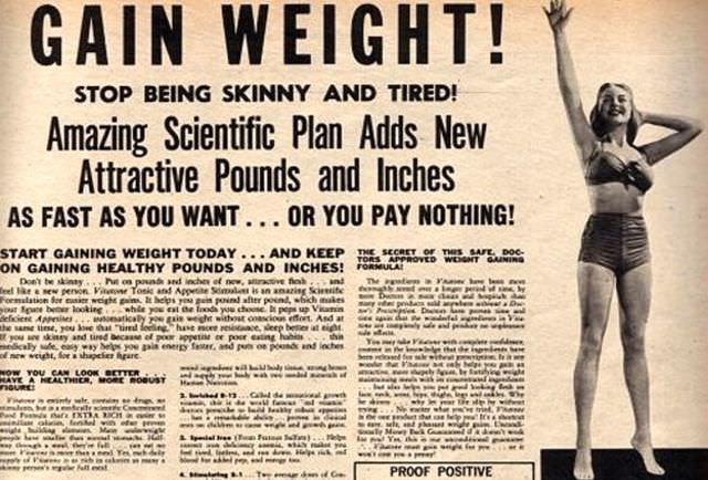 50+ Hilarious Vintage Ads Promoting Weight Gain For Women For Ridiculous Reasons Vintage Ads