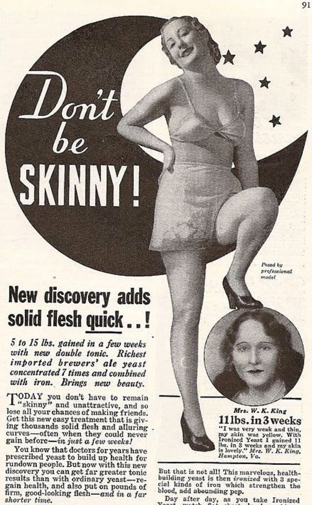 50+ Hilarious Vintage Ads Promoting Weight Gain For Women For Ridiculous Reasons Vintage Ads