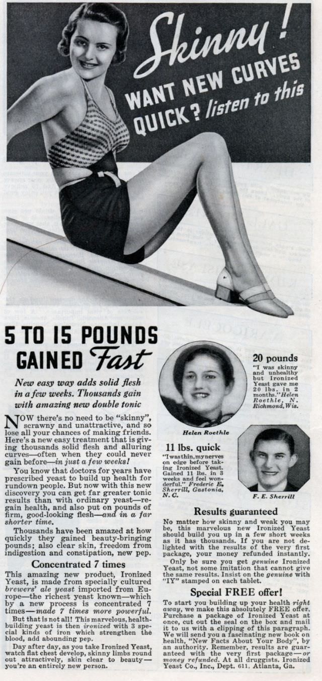 50+ Hilarious Vintage Ads Promoting Weight Gain For Women For Ridiculous Reasons Vintage Ads