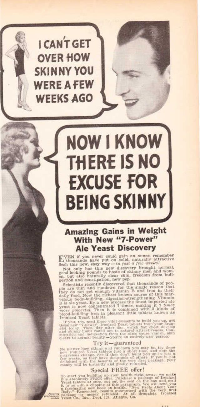 50+ Hilarious Vintage Ads Promoting Weight Gain For Women For Ridiculous Reasons Vintage Ads