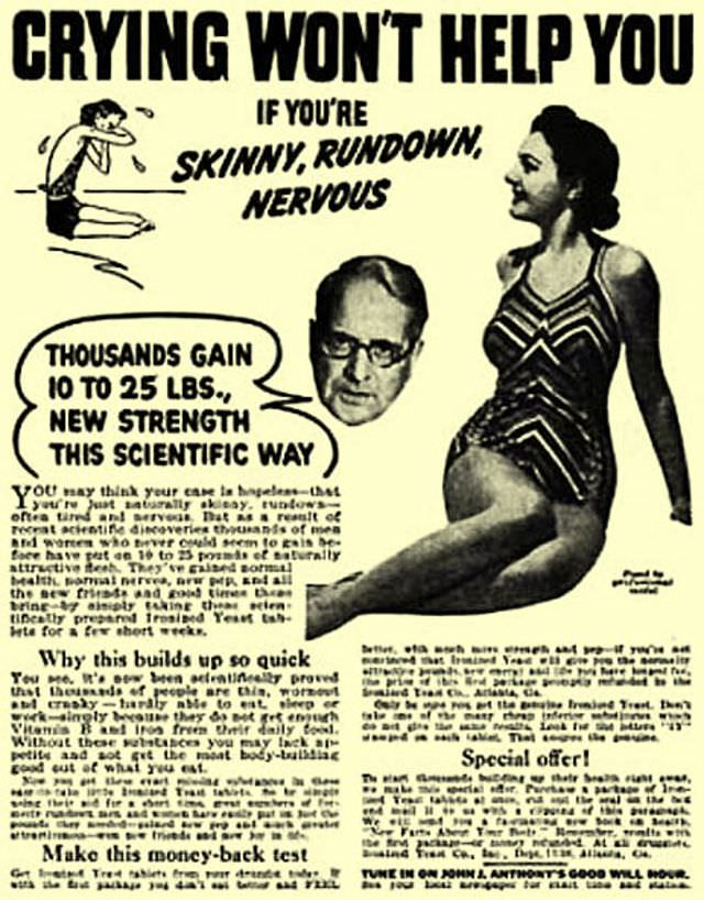50+ Hilarious Vintage Ads Promoting Weight Gain For Women For Ridiculous Reasons Vintage Ads
