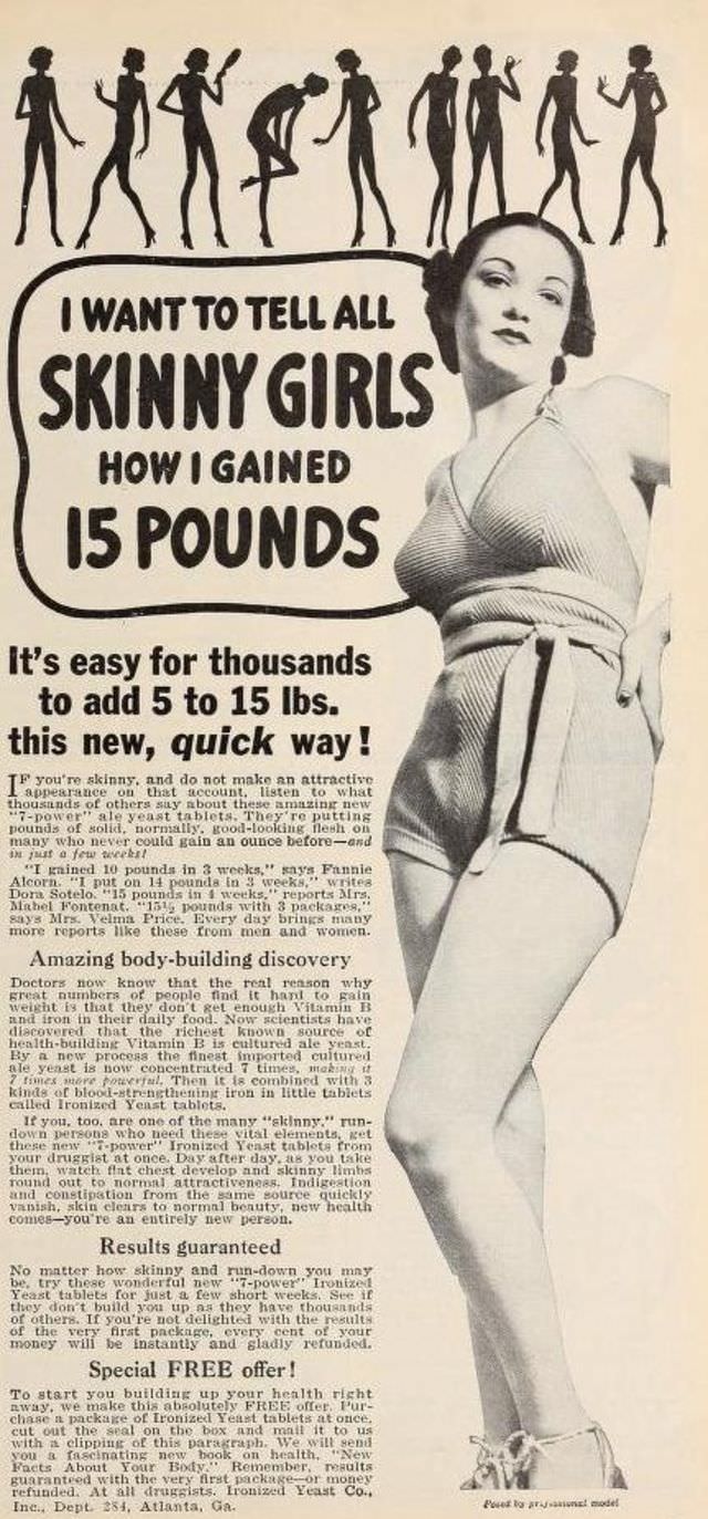 50+ Hilarious Vintage Ads Promoting Weight Gain For Women For Ridiculous Reasons Vintage Ads