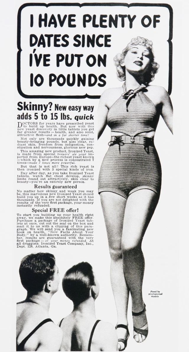 50+ Hilarious Vintage Ads Promoting Weight Gain For Women For Ridiculous Reasons Vintage Ads