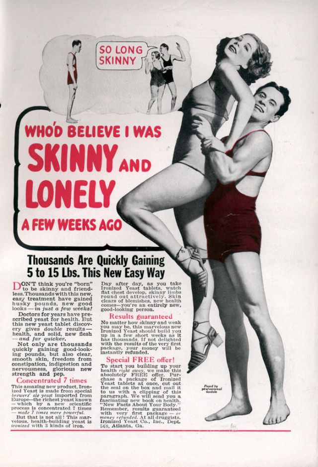 50+ Hilarious Vintage Ads Promoting Weight Gain For Women For Ridiculous Reasons Vintage Ads