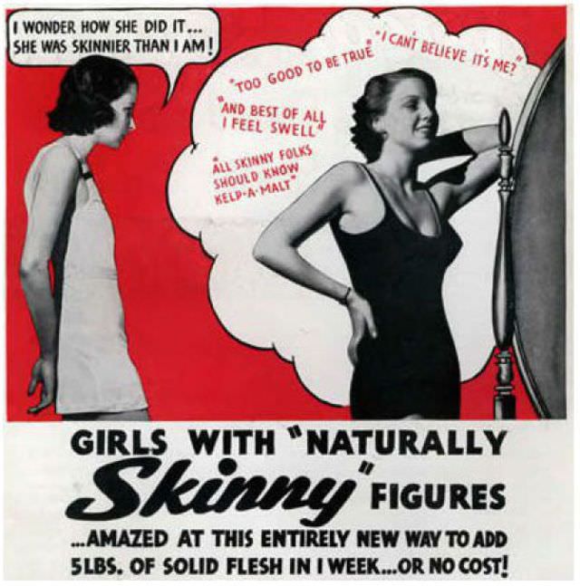 #29 50+ Hilarious Vintage Ads Promoting Weight Gain For Women For Ridiculous Reasons #29 Vintage Ads