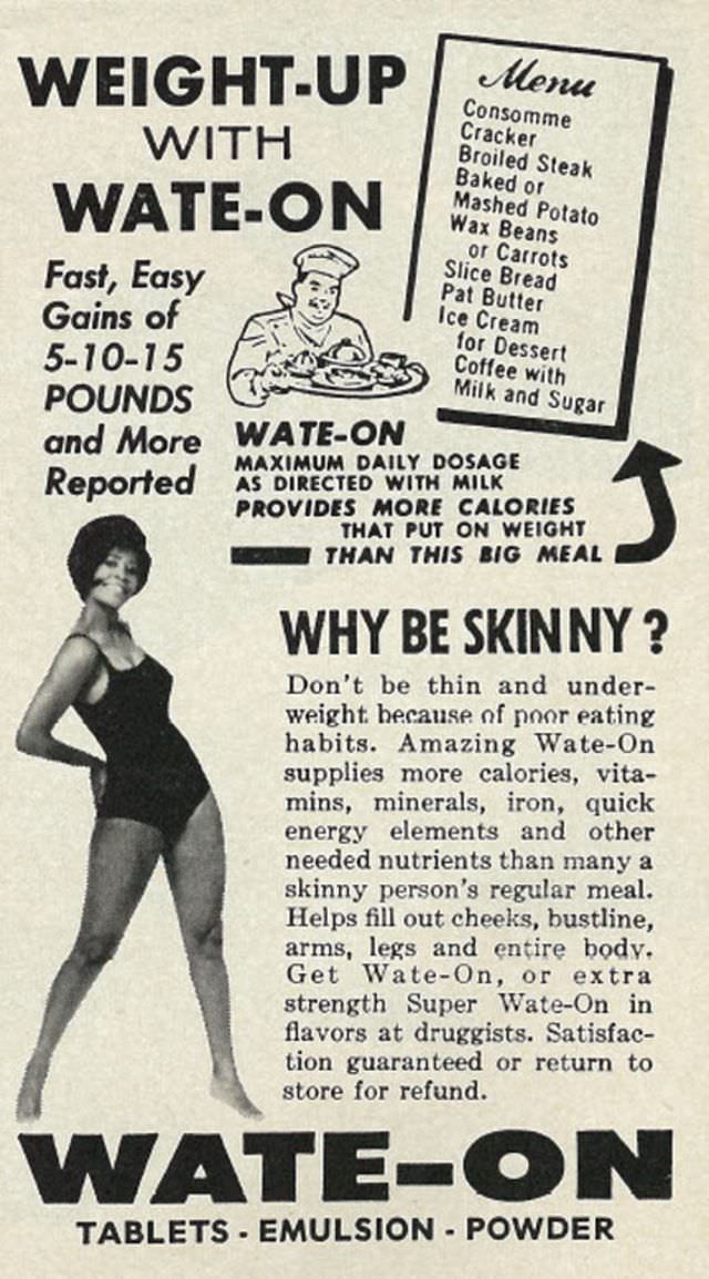 50+ Hilarious Vintage Ads Promoting Weight Gain For Women For Ridiculous Reasons Vintage Ads