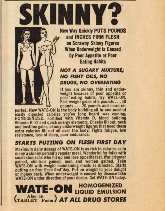 50+ Hilarious Vintage Ads Promoting Weight Gain For Women For Ridiculous Reasons Vintage Ads