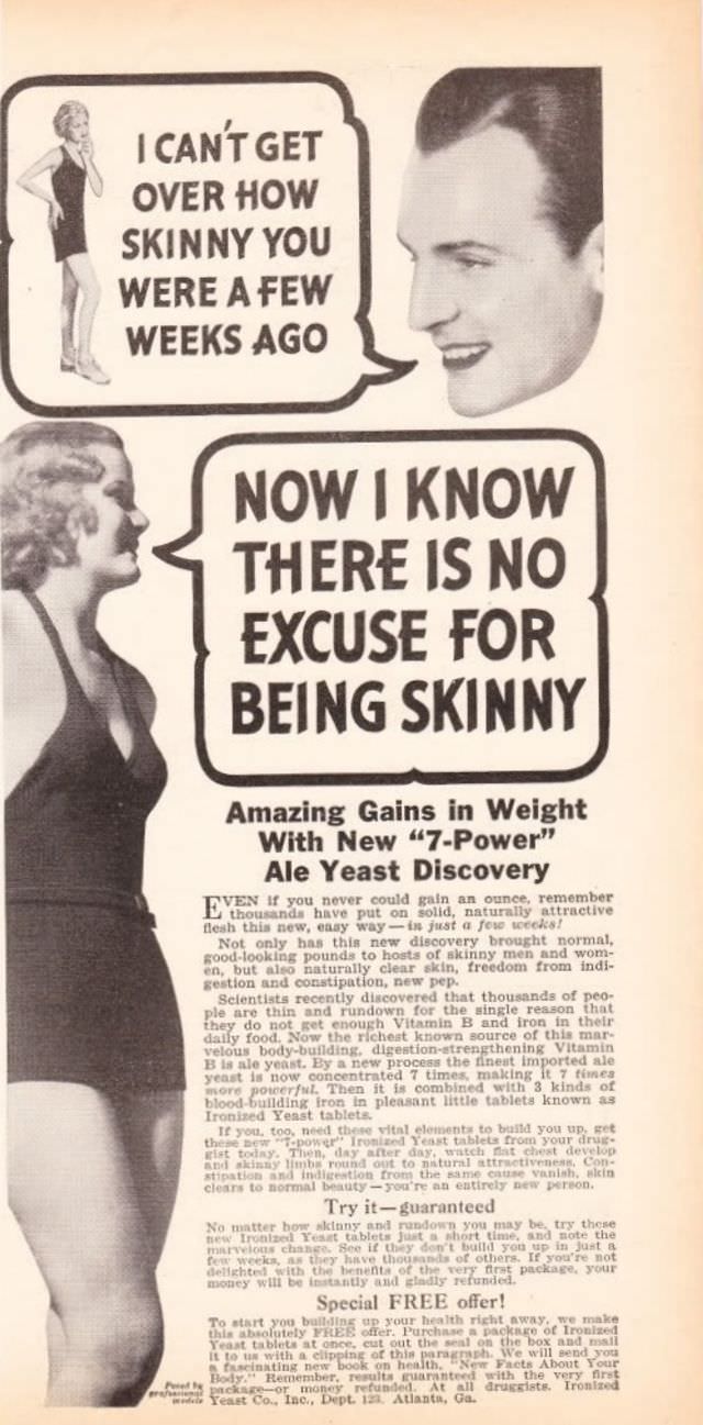 50+ Hilarious Vintage Ads Promoting Weight Gain For Women For Ridiculous Reasons Vintage Ads