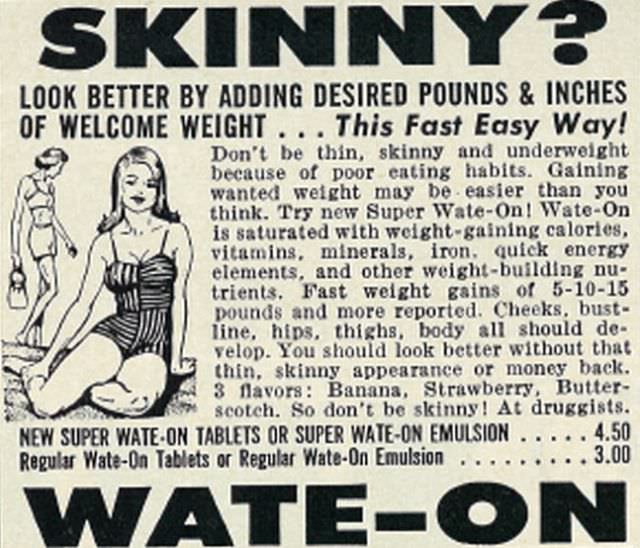 50+ Hilarious Vintage Ads Promoting Weight Gain For Women For Ridiculous Reasons Vintage Ads