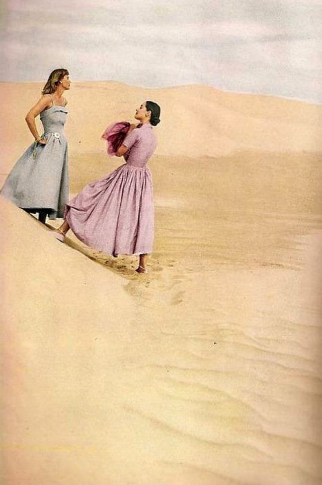 #43 Silk satin fringed evening gown by Jacques Heim, Chateau de Madrid, 1947